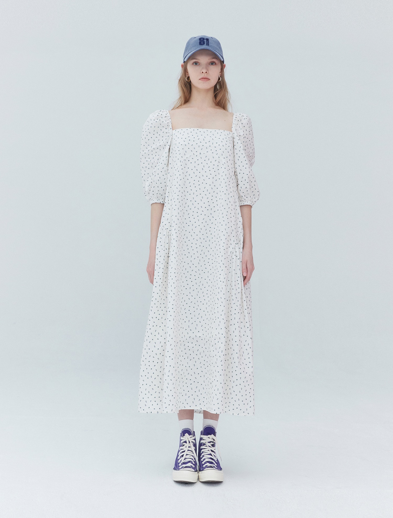 [진기주착용] Square neck long dress 001 White