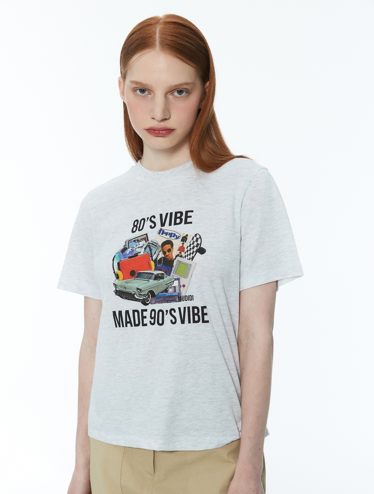[윤아 착용] 80&#039;s vibe t-shirt 001 Malange gray