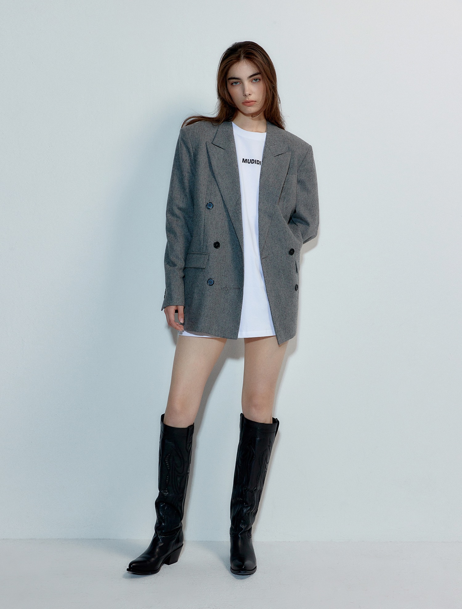 [김태리,미주,기은세착용] Overfit double jacket 003 Gray