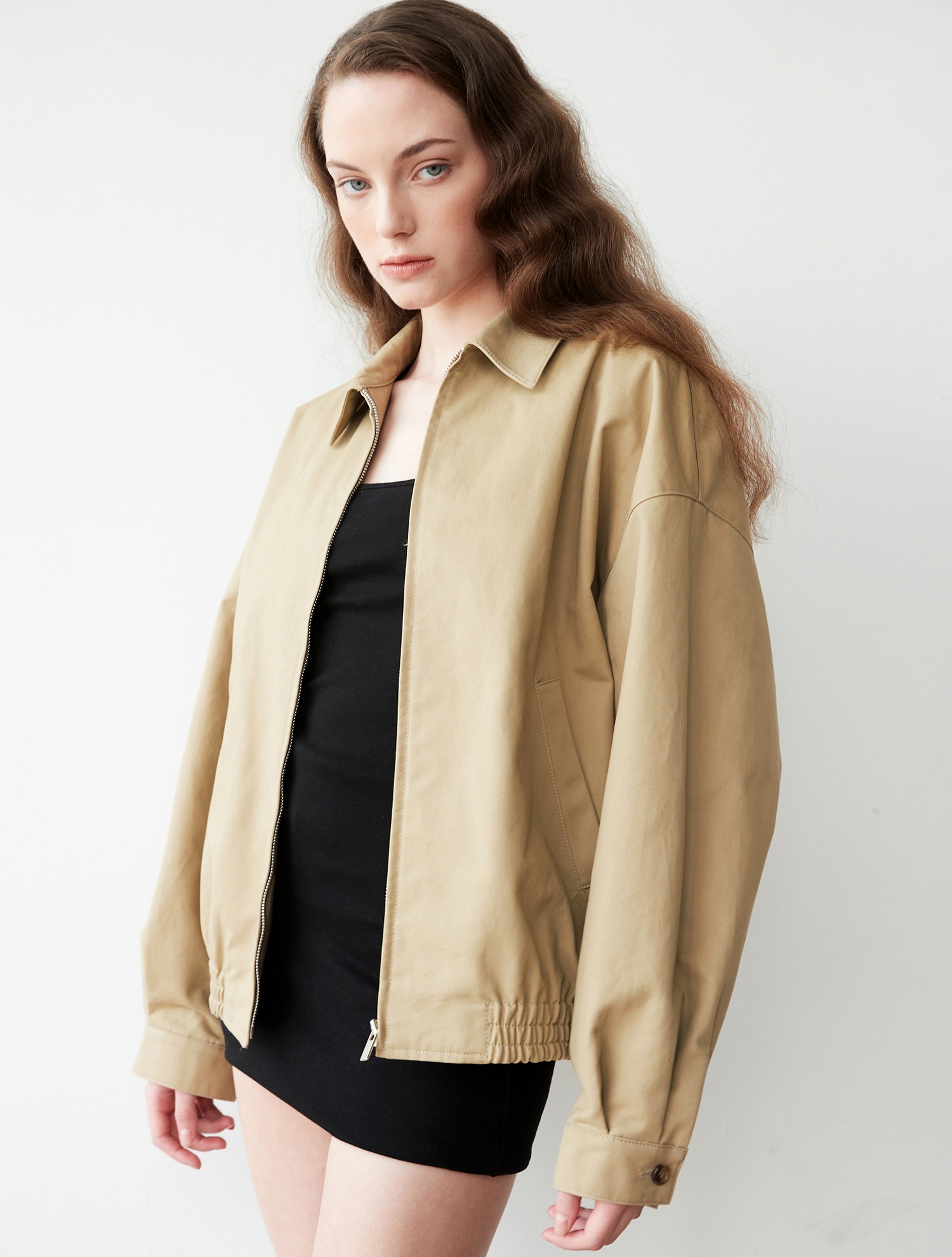 Basic blouson jacket 004 Beige